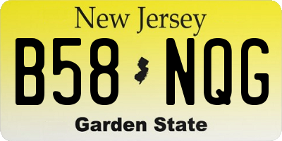NJ license plate B58NQG