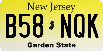 NJ license plate B58NQK