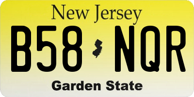 NJ license plate B58NQR