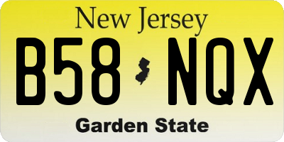 NJ license plate B58NQX