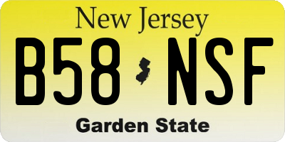 NJ license plate B58NSF