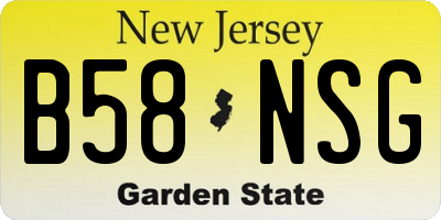 NJ license plate B58NSG