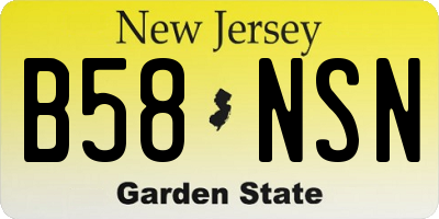 NJ license plate B58NSN