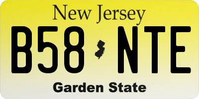 NJ license plate B58NTE
