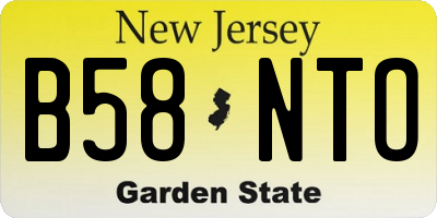 NJ license plate B58NTO