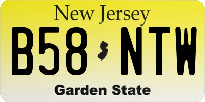 NJ license plate B58NTW