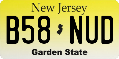 NJ license plate B58NUD