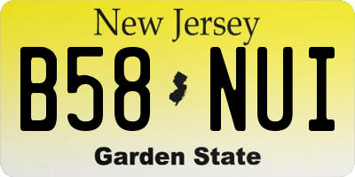NJ license plate B58NUI