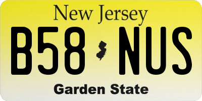 NJ license plate B58NUS