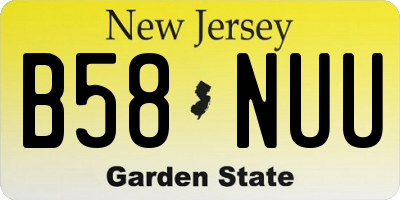 NJ license plate B58NUU