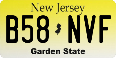 NJ license plate B58NVF