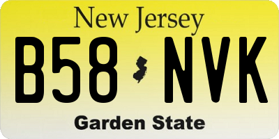 NJ license plate B58NVK