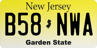 NJ license plate B58NWA