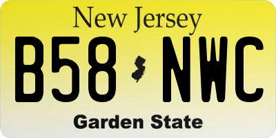 NJ license plate B58NWC