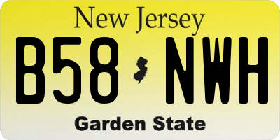 NJ license plate B58NWH
