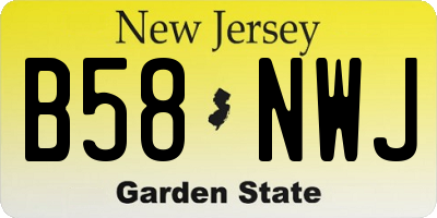 NJ license plate B58NWJ