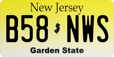 NJ license plate B58NWS