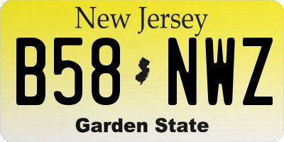 NJ license plate B58NWZ