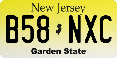 NJ license plate B58NXC