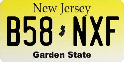 NJ license plate B58NXF