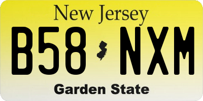 NJ license plate B58NXM