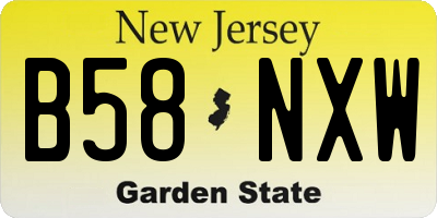 NJ license plate B58NXW