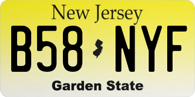 NJ license plate B58NYF