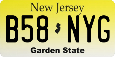 NJ license plate B58NYG