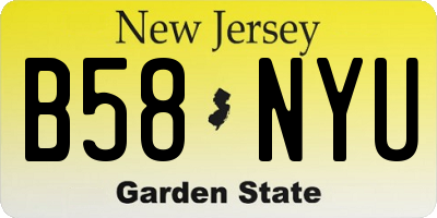 NJ license plate B58NYU