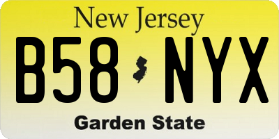 NJ license plate B58NYX