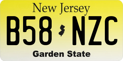 NJ license plate B58NZC