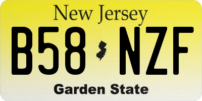 NJ license plate B58NZF