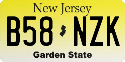 NJ license plate B58NZK