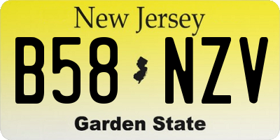 NJ license plate B58NZV