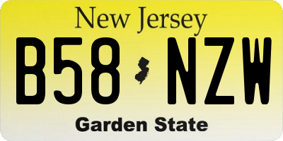 NJ license plate B58NZW