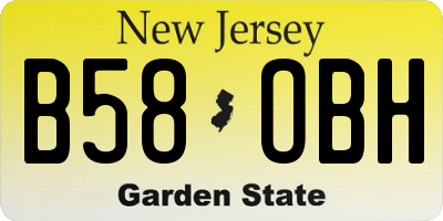 NJ license plate B58OBH