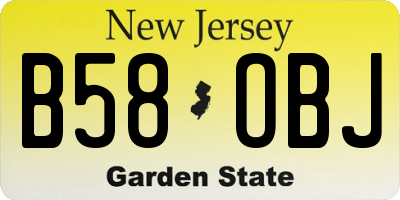 NJ license plate B58OBJ