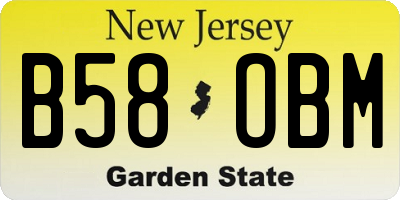 NJ license plate B58OBM