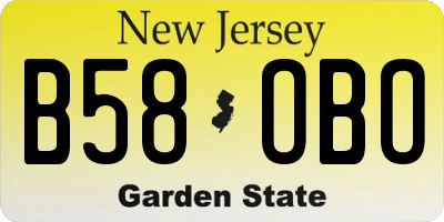 NJ license plate B58OBO