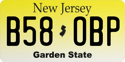 NJ license plate B58OBP