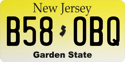 NJ license plate B58OBQ
