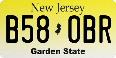 NJ license plate B58OBR