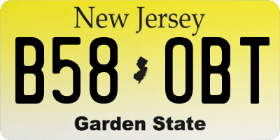 NJ license plate B58OBT