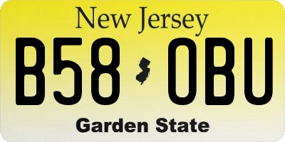NJ license plate B58OBU