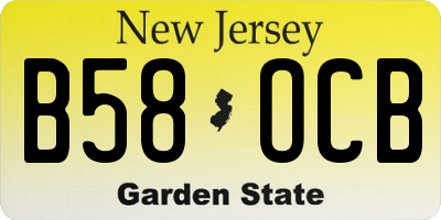 NJ license plate B58OCB