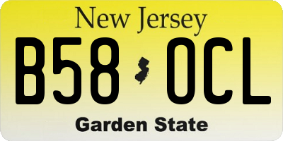 NJ license plate B58OCL