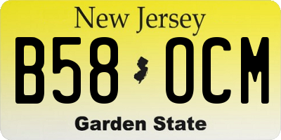 NJ license plate B58OCM