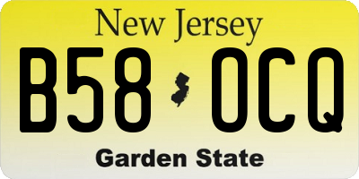 NJ license plate B58OCQ