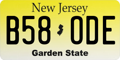NJ license plate B58ODE