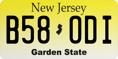 NJ license plate B58ODI
